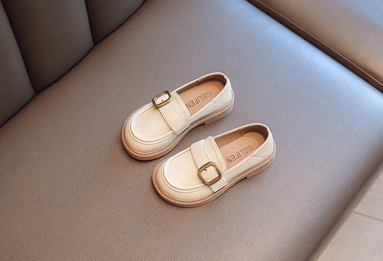 British Style Retro Girls Shoes Spring Autumn Princess Leather Shoes Children Black Soft Dance Loafers for 3-12 Ages Kids Shoes