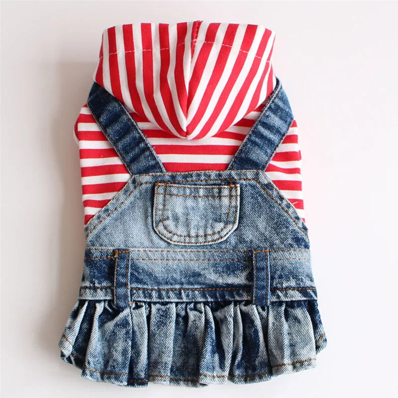Denim Skirt for Dogs and Cats, Cotton Clothes for Small Dogs, Puppy Hoodie, Skirt for Spring, Chihuahua, Yorkie Outfit
