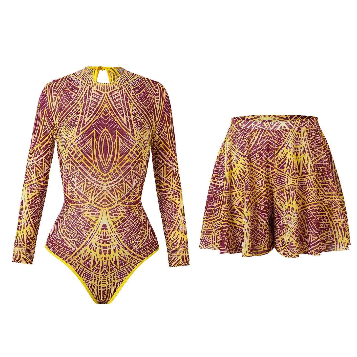 2 Piece Sets Swimsuit And Shorts Women Summer Long Sleeve Bathing Suit Bikini Set Beach Cover Up Swimming Suit Купальни