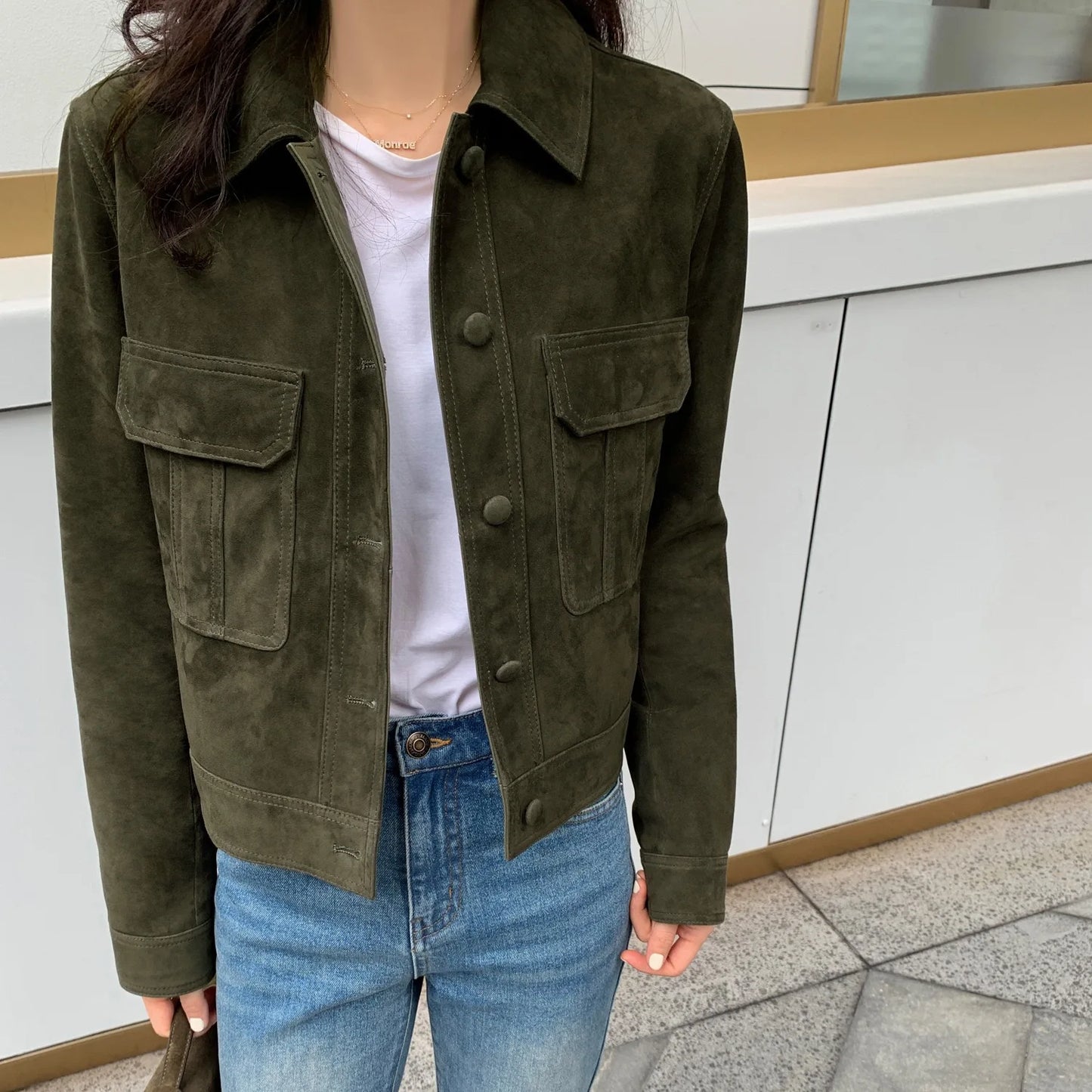 Casual Quality Leather Jacket For Women 2025 Spring Cashmere Suede Leather Coat Female Slimming Versatile Jaqueta Streetwear