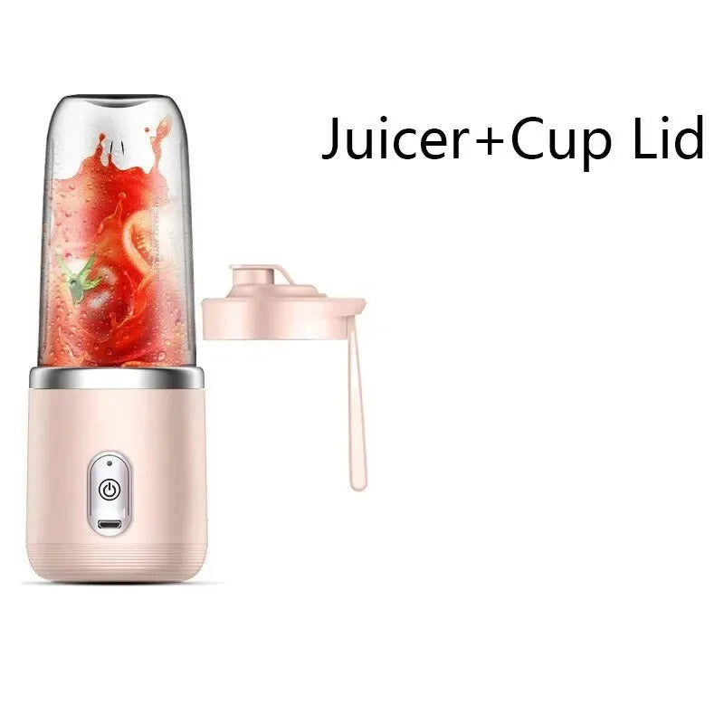 USB Rechargeable Portable Blender Dual Cup  Maker Electric Juicer Mixer 6 Blades Travel Kitchen Home Breakfast Fresh Fruit Juice