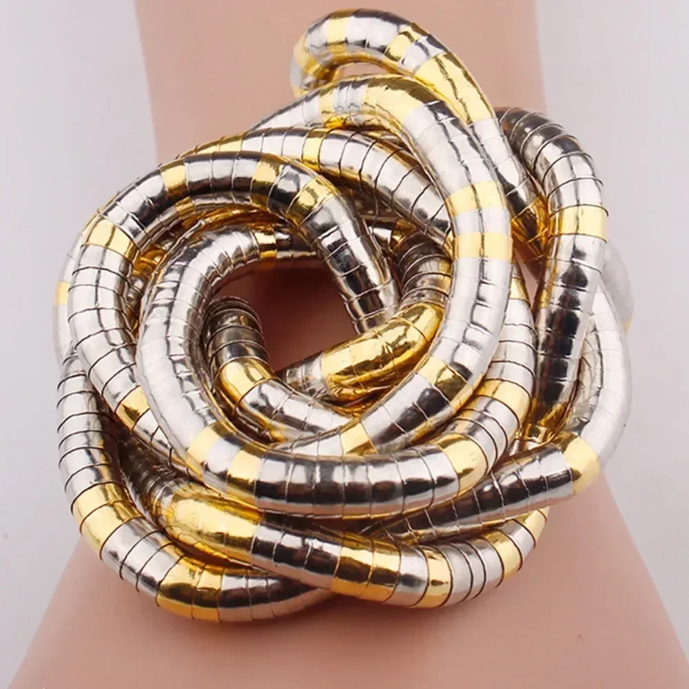 Bendable Snake Necklace Bendable Gold Silver Necklace Flexible Bracelet Twistable Choker for Women Girls Jewelry Accessories