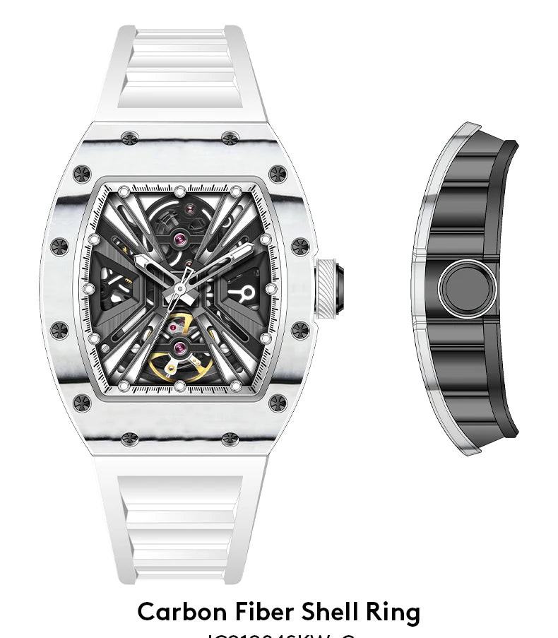 Watch for Men Skeleton Mechanical Sports Watches Men's Luminous Waterproof Automatic Wristwatch Steel Case Relogio Masculino