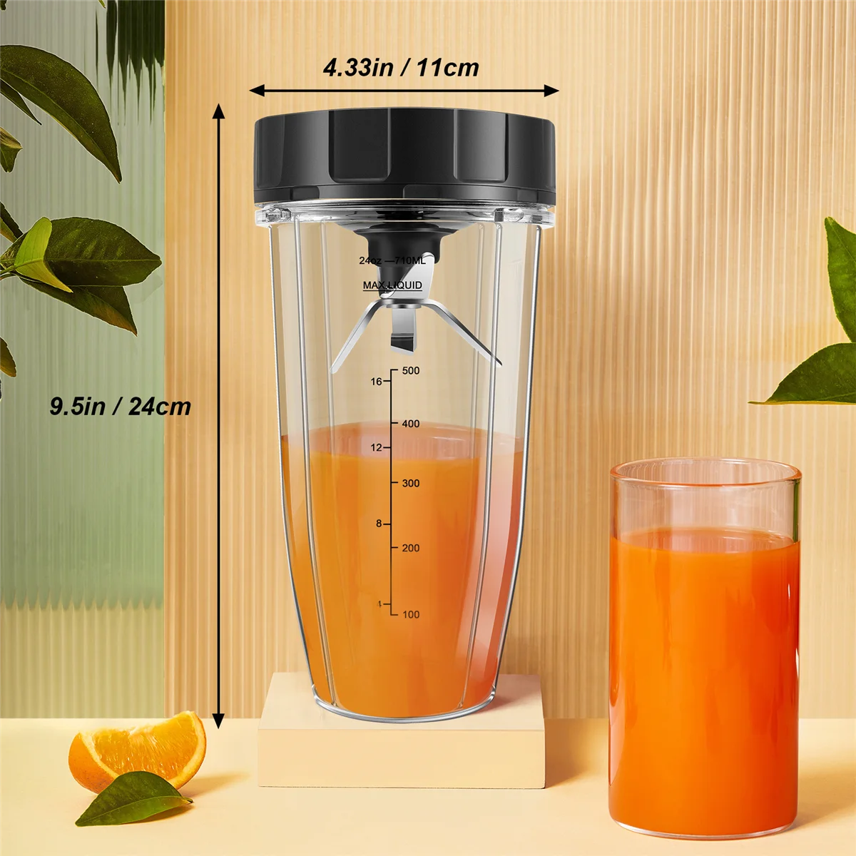 Blender Replacement Parts for Ninja, 24Oz Cup 7 Fins Extractor Blade, for Nutri Ninja Auto IQ BN801 SS101 BL480-30 BL641A52Q