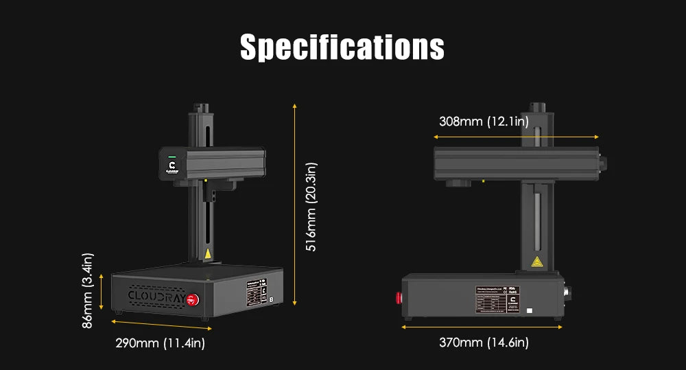Cloudray 30W 50W Portable Fiber Laser Marking Machine Easymarker-FM1 110*110mm DIY Marking Gift Metal Jewelry Gold Engraving