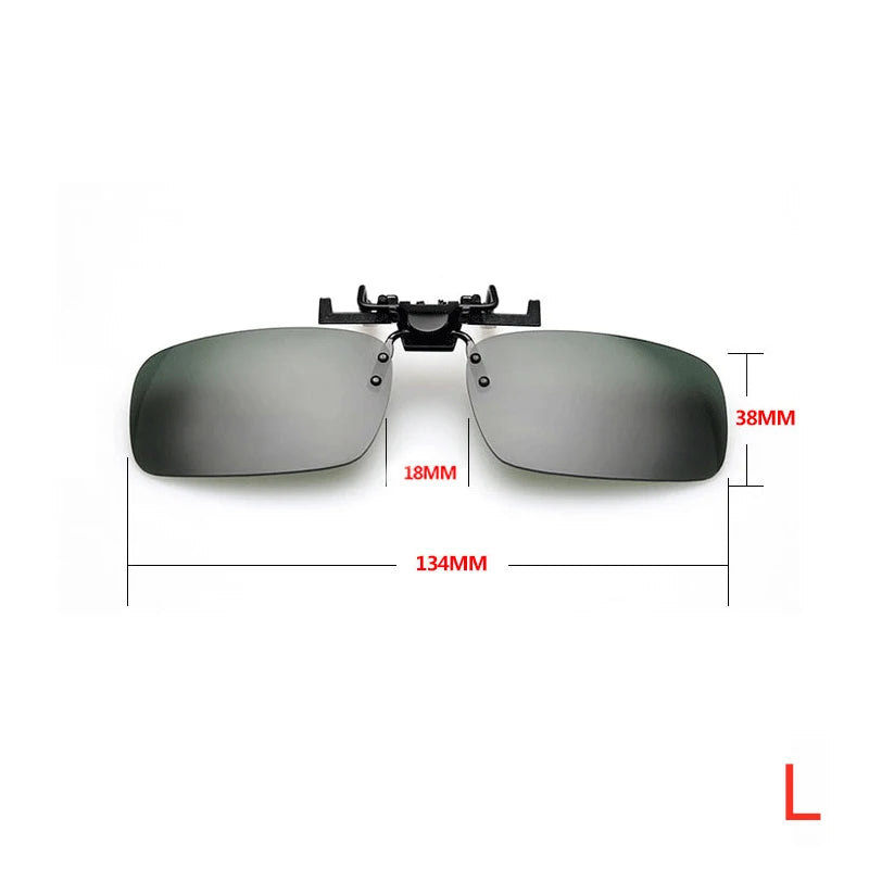 Fishing Polarized Pilot Flip Up Clip on Sunglasses Men Photochromic UV400 Women Driving Sun Glasses Color Change Night Vision
