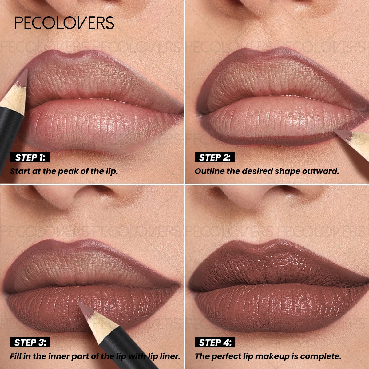 Lipliner Lipstick, Plump and Charming Lips, Not Dry, Nude Brown, Multi-color Choice, with A Variety of Makeup, Lip Cosmetics
