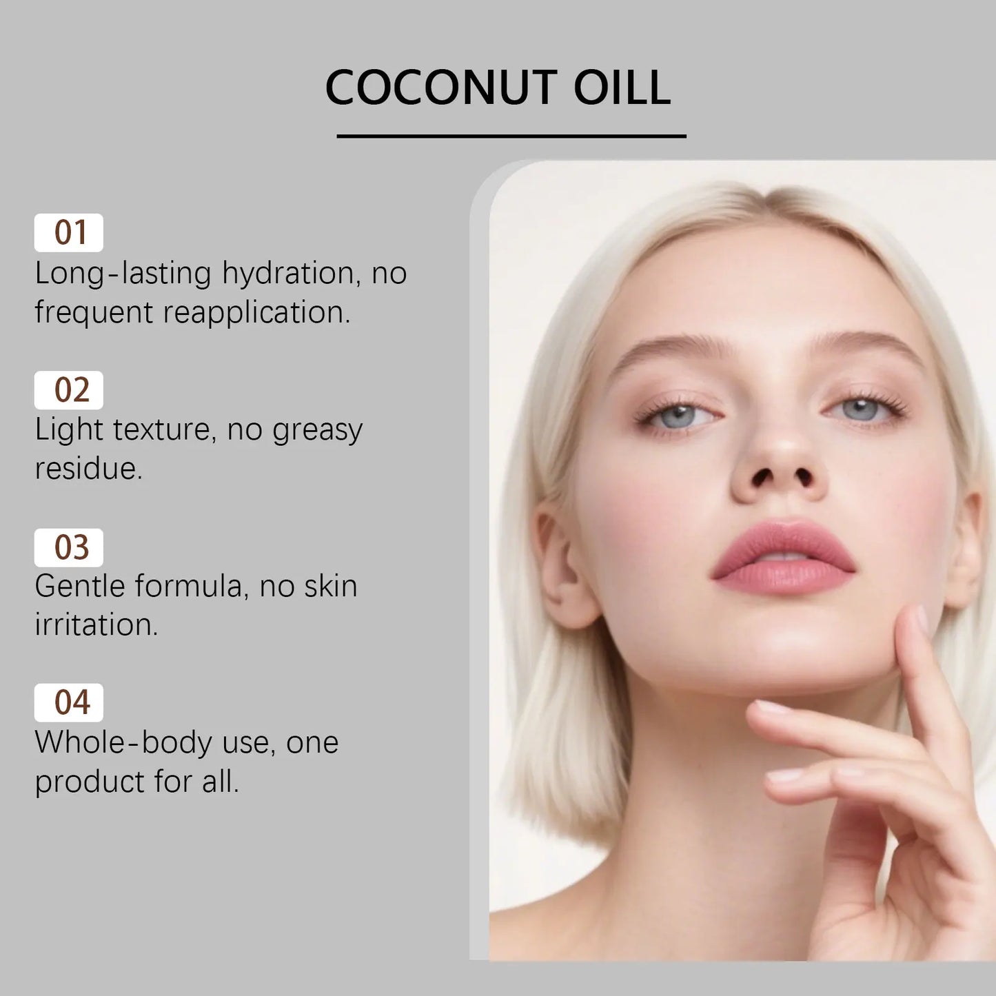 Coconut Moisturizing & Nourishing Oil - Mild Coconut Fragrance, Gentle Hydration for Smooth and Silky Skin Care Oil