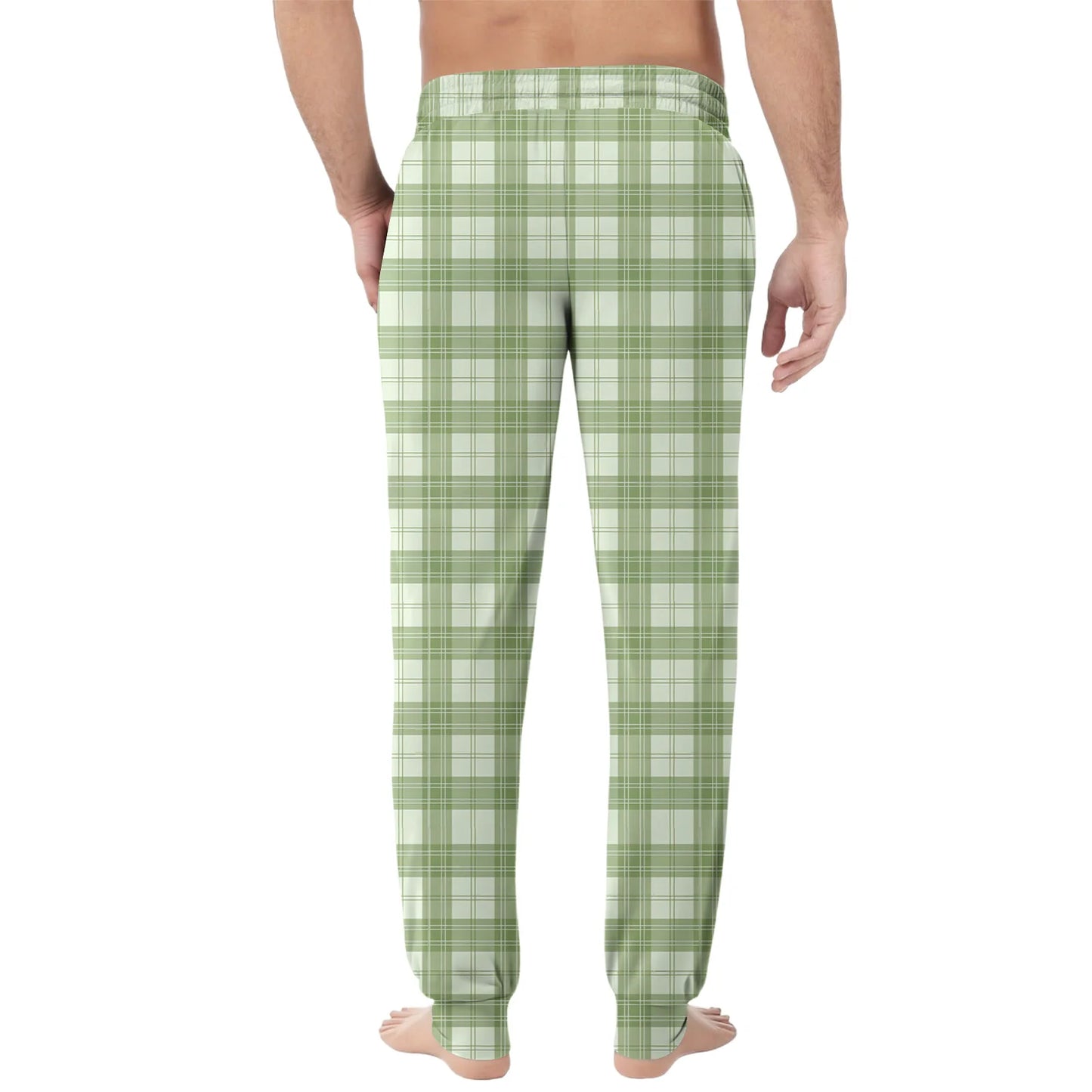 Men'S Plaid Casual Pants Checkered Pattern Cuffed Design Comfortable Fabric Suitable Daily Wear All Seasons Trendy Pajama Pants