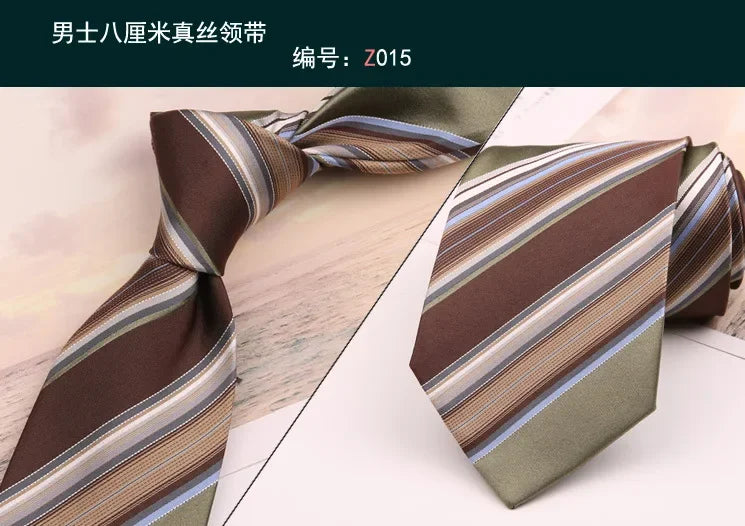 8cm Adult Silk Neckties for Mens Suits Wedding Neck Ties Retro Striped Corbatas Gravata Neckwear Gentleman Gravatas Tie