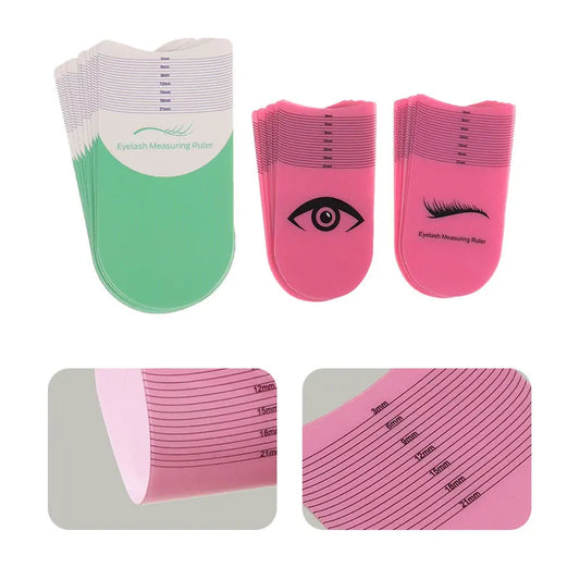 10Pcs Lash Length Measuring Ruler Portable Soft Plastic Ruler Makeup Tool Lashes Extension Growth Accessory
