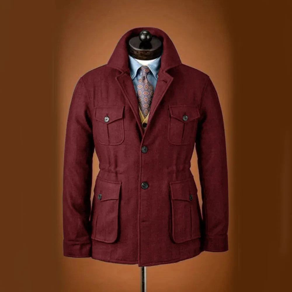 Men's Tweed Jacket Tuxedo Woolen Suit High Quality Costumes Wool Single Breasted Casual Slim Fit Male Blazers Autumn Winter
