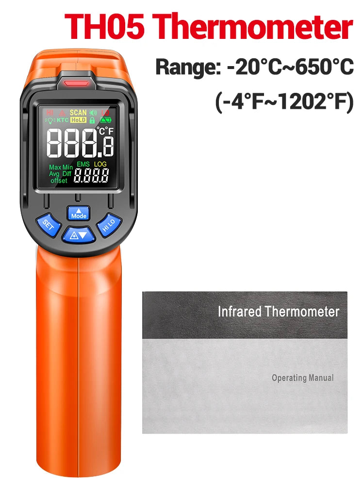 Digital Infrared Thermometer ANENG TH05  Non-Contact  -20~650℃ IR Laser Termometro Pyrometer Gun  Laser Temperature Meter Tools