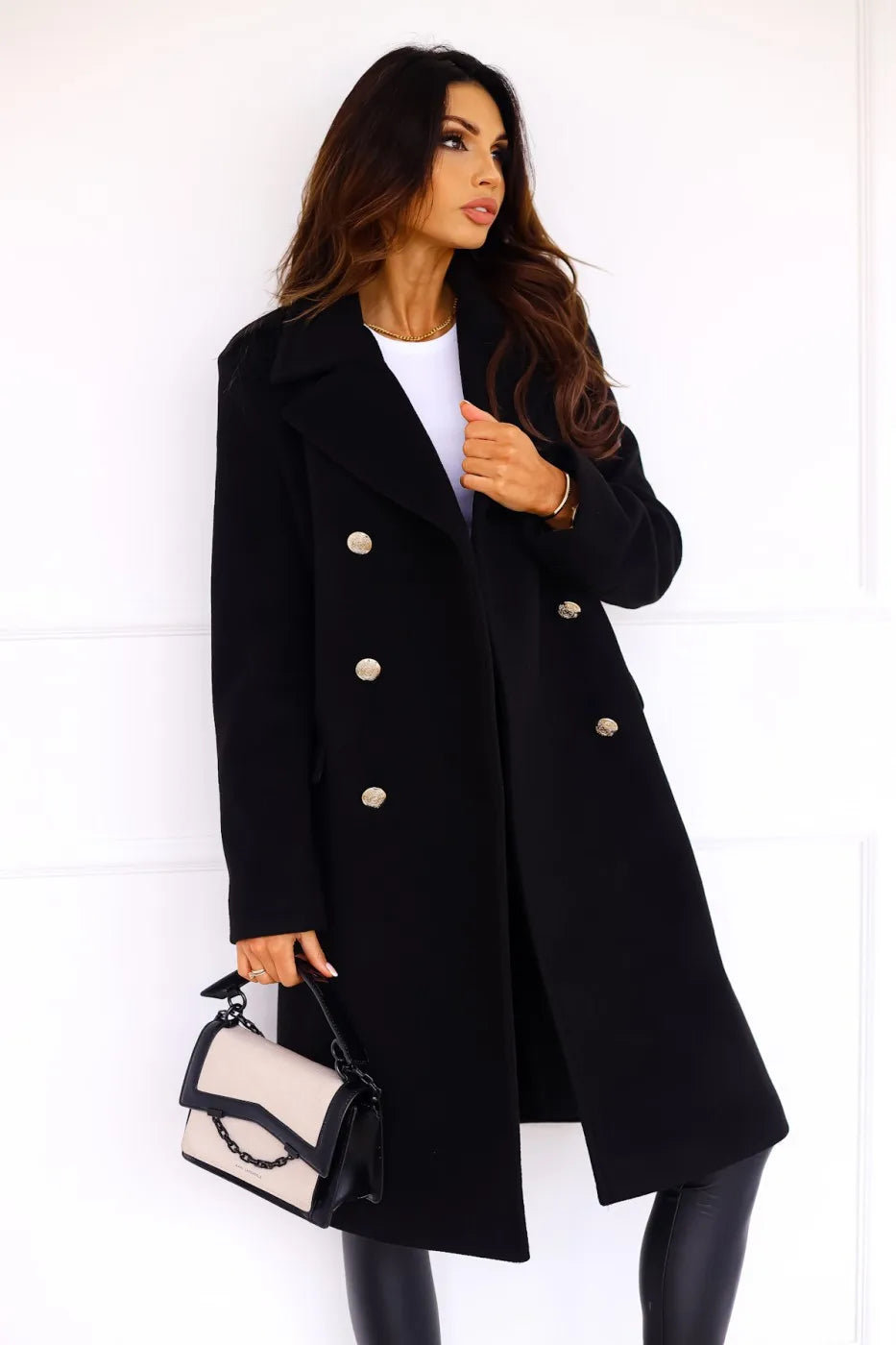 Suit woolen coat senior sense 2024 autumn and winter new double-breasted shoulder slimming Korean version of woolen coat