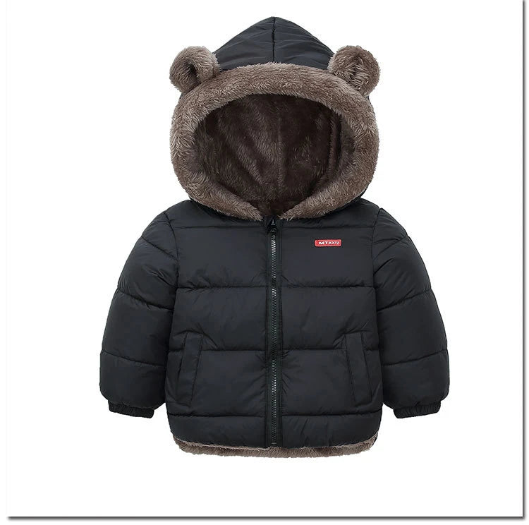 Winter Baby Kids Jacket For Girls Coats Lamb Wool Plus Velvet Thick Coats Toddler Children Outwear 1-6 Year Boys Cotton Jackets