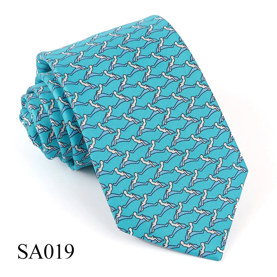 Tailor Smith 100% Silk Ties For Men Fashion Necktie With Bee butterfly sailboat  Animal Pattern Tie Father's Day Birthday Holida