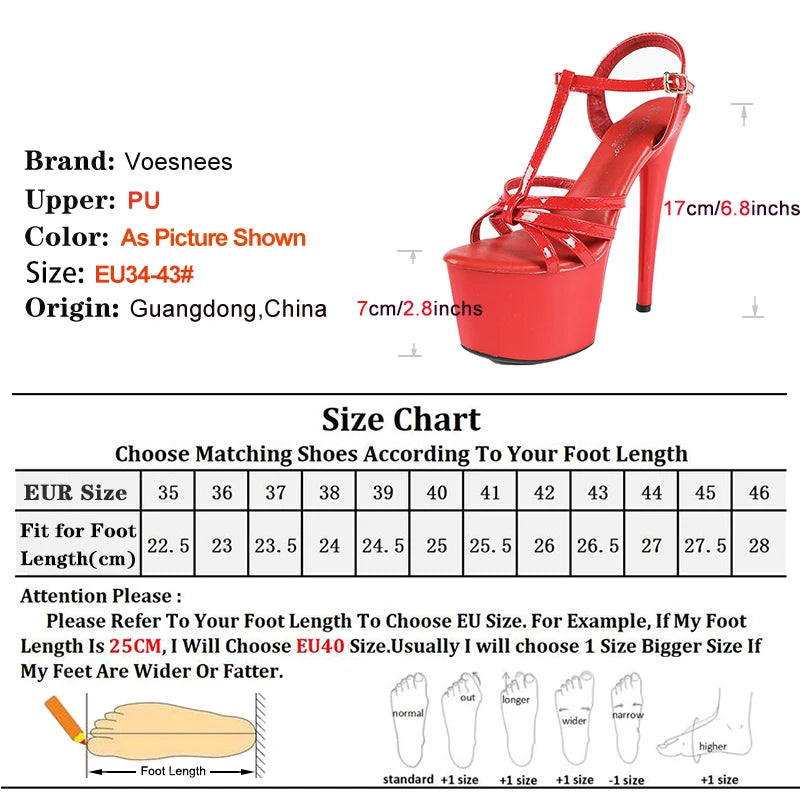2026 Women Fashion T-strap White Platform Sandals Summer Nightclub Club Pole Dance Stripper Shoes 17CM High Heels Footwear Mujer