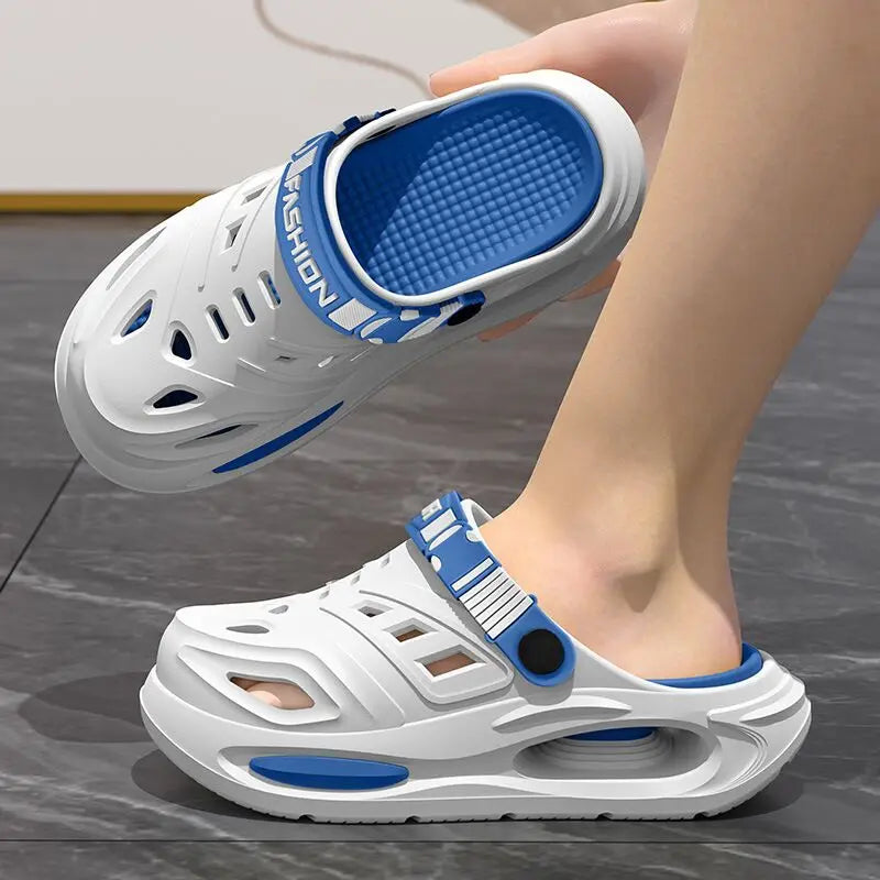 Arch support, anti slip, soft sole, wear-resistant cool slippers for wearing, thick sole breathable odor proof summer hole shoes