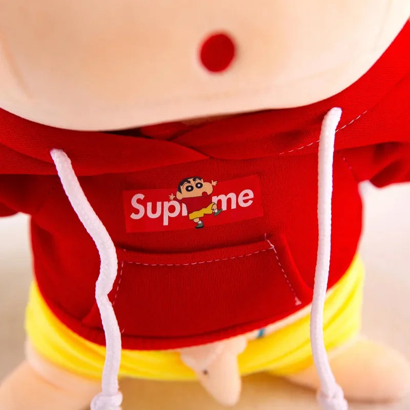 26-70cm Anime Crayon Shin-chan Doll Plush Red Blue Hoodies Detachable Collection Kawaii Stuffed Toys Dolls Bedroom Decoration