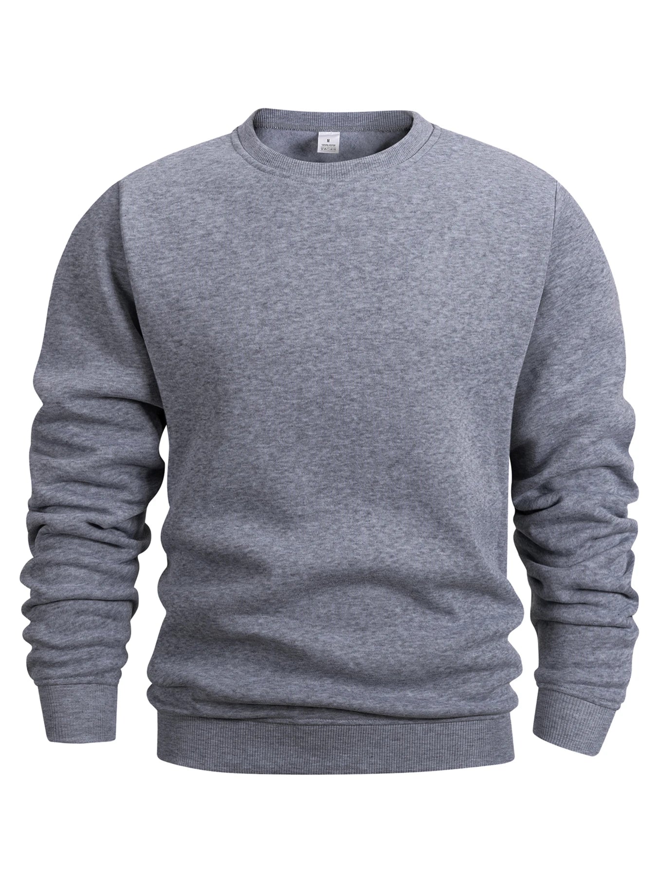 Men's Crew Neck Pullover Solid Color Large Sweatshirts Spring Autumn Outdoor Jogging Tops Men Casual Hoodies Streetwear
