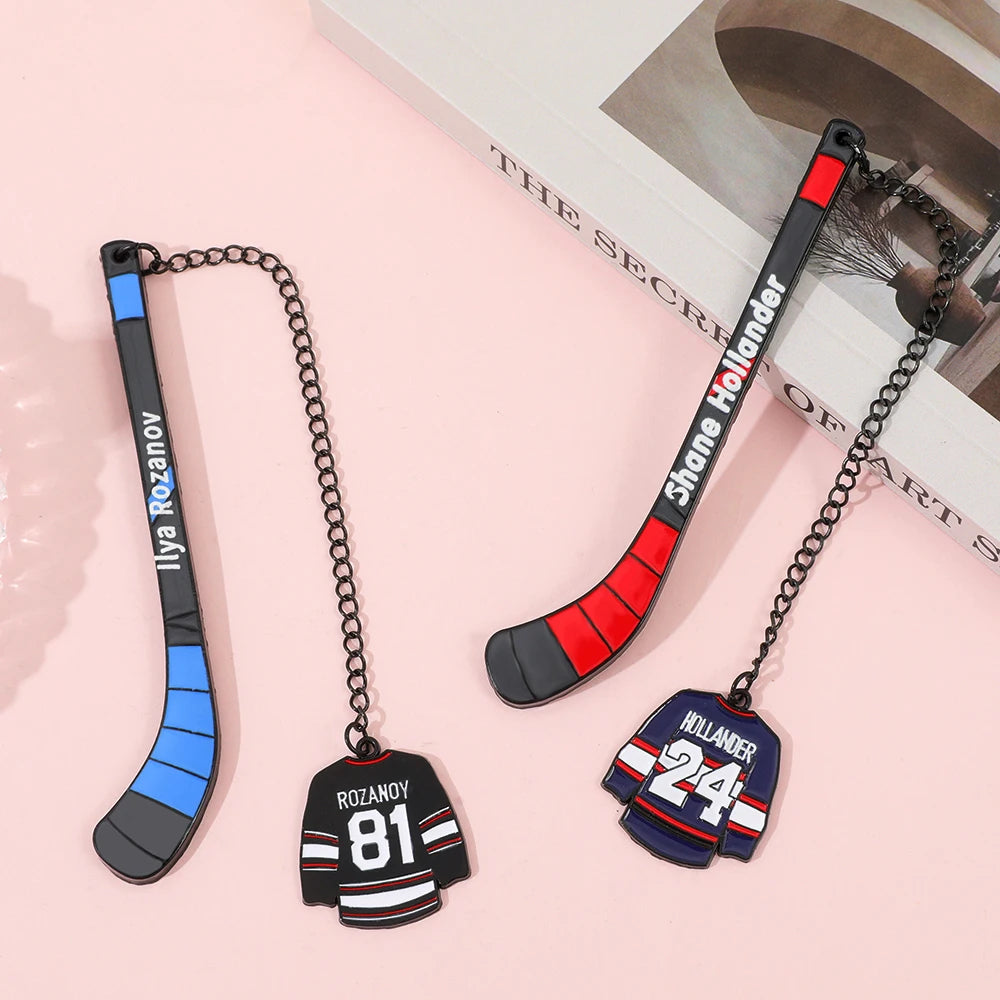 Heated Rivalry Hockey Stick Bookmarks Shane Hollander 24 & Ilya Rozanov 81 Jersey Page Markers, HR Series Merch for Book Lovers