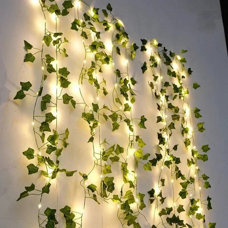Ramadan Decoration 2025 LED String Lights 2M/5M/10M Maple Leaf Wedding Garland Christmas Fairy Light for Home Bedroom Wall Patio