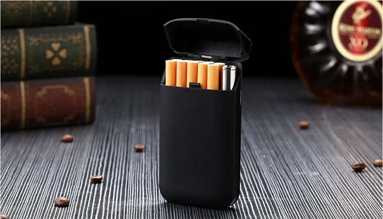 Small Cigarette Case Lighter Integrated USB Rechargeable Windproof Lighter Creative Split Cigarette Lighter Men's Gadget