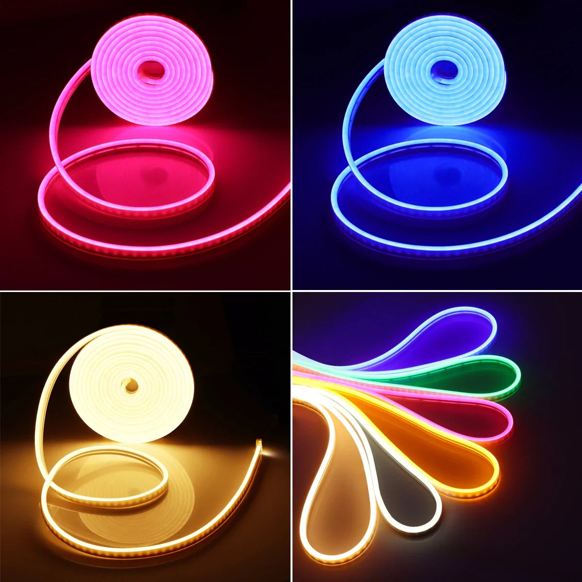 LED Neon Strip Light DC12V IP65 Waterproof For Outdoor Garden Billboard Advertisement Home Party Room Deco Yellow Red Blue Green