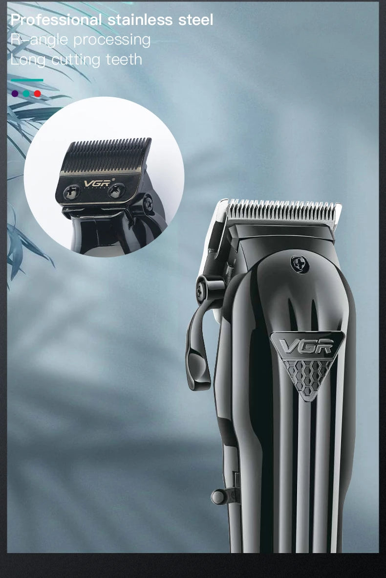 VGR Trimmer Professional Hair Trimmer for Men Clipper Beard Trimmer Hair Cutting Machine Cordless LED Display Rechargeable V-282