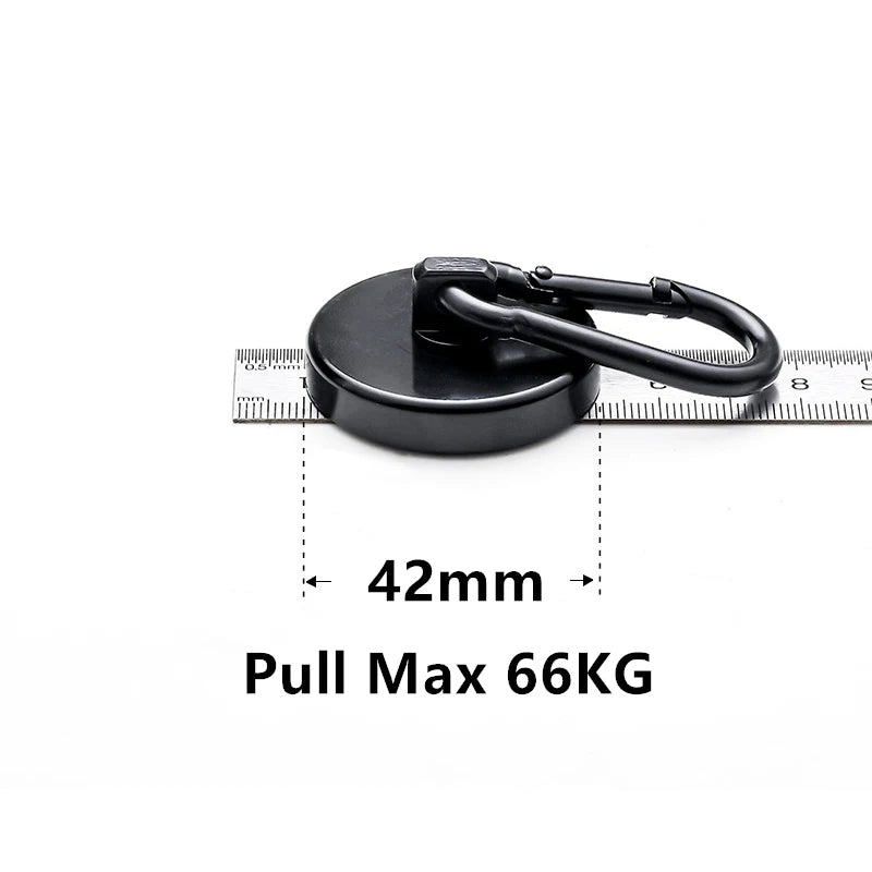 Strong Neodymium Magnetic Hooks 360°Rotation Carabiner Magnet Ring Keychain Hook for Home Refrigerator Kitchen Bathroom Hanging