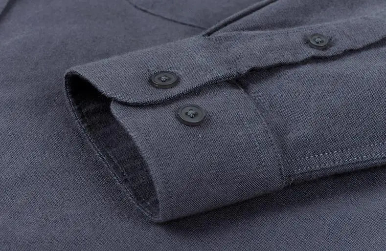 New Men Pure Cotton Flannel Soft Regular-fit Long Sleeve Brushed Shirt Single Pocket Comfortable Casual Solid Color Shirts S-5XL
