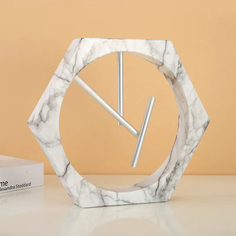 Perpetual Motion Instrument Hexagonal Newton Pendulum Marble Texture Desktop Decoration Business Creative Gifts Pendulum Model