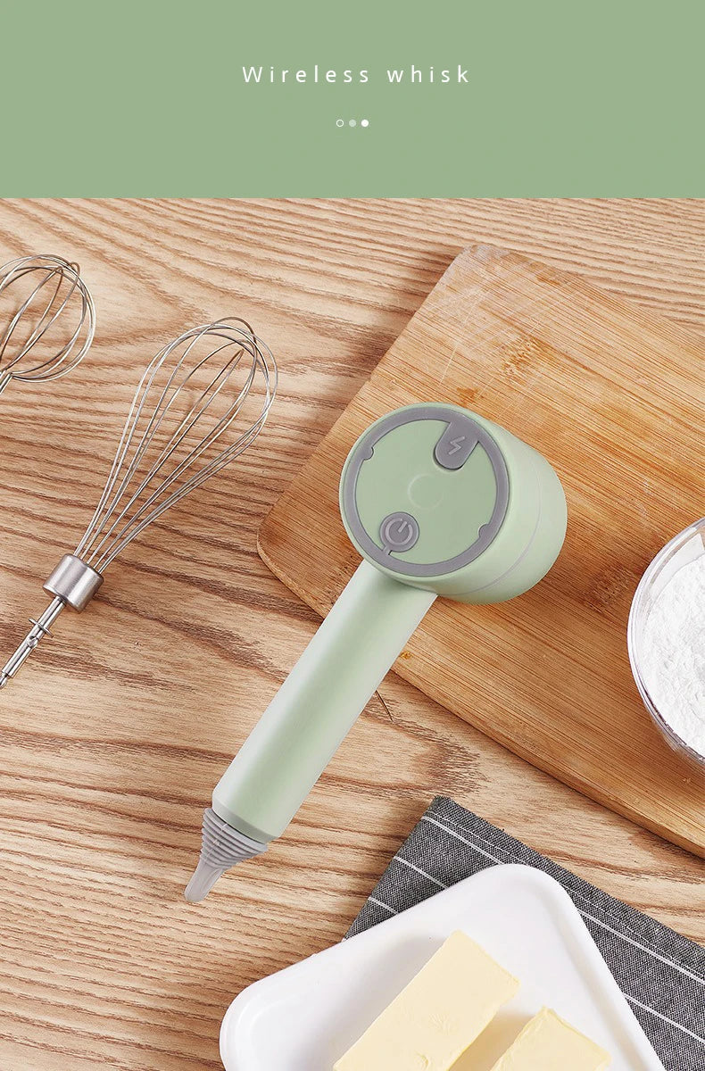 Portable Electric Food Mixer Wireless Hand Blender 3 Gear Speeds High Power Dough Blender Egg Beater Baking Kitchen Mixer Tools