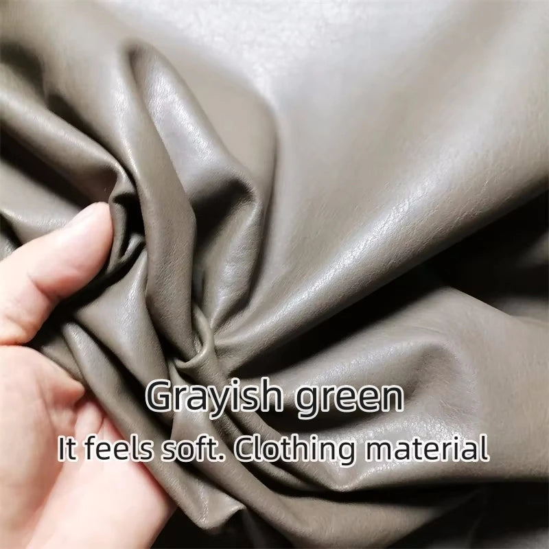 0.5/0.7mm Grey Green Sheepskin. First Layer Leather. Real Leather Fabric. Handmade DIY For Clothes. Whole Sheepskin