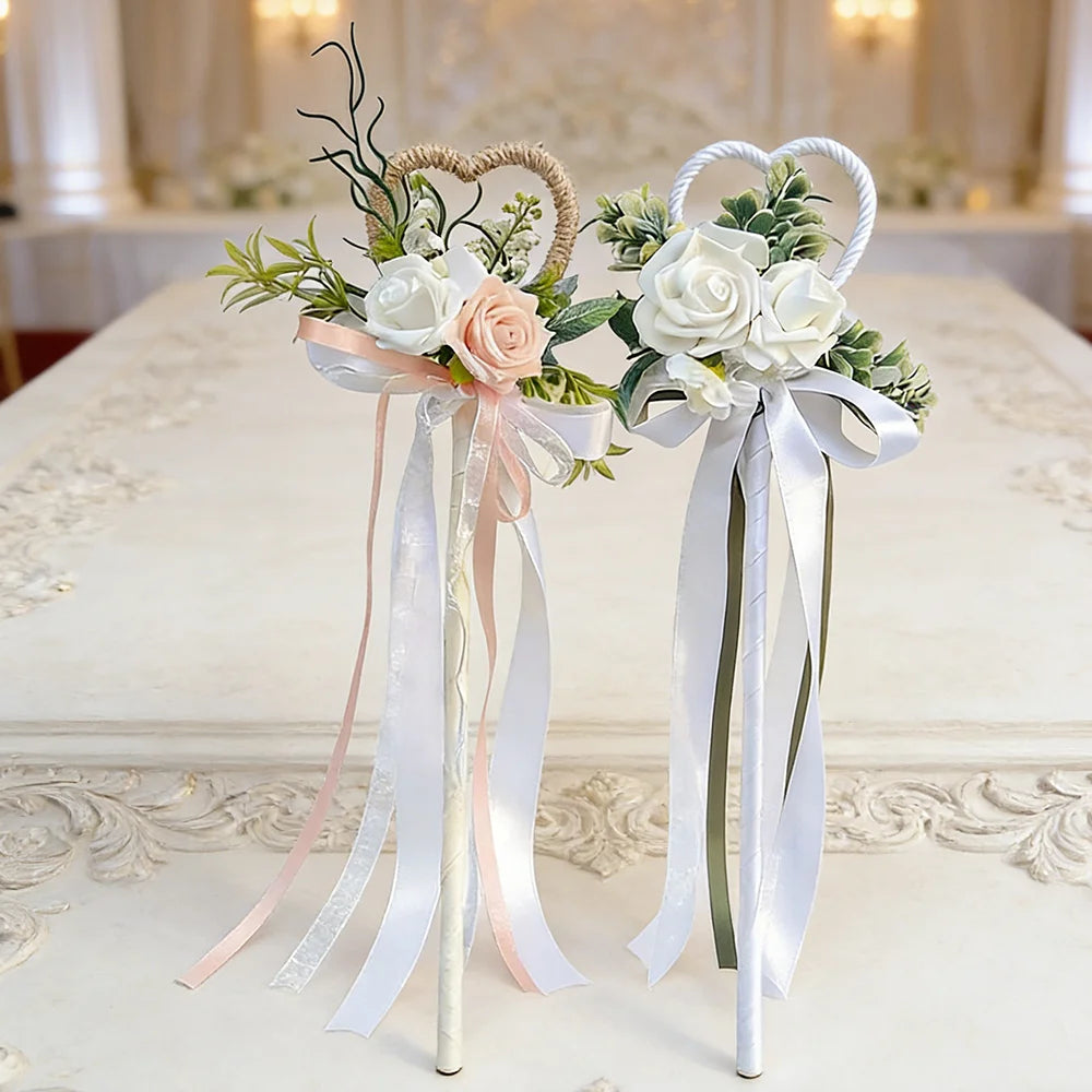 Wedding Love Fairy Wand, Flower Girl Wand Bridesmaids Holding Flower Wands Brides Holding Magic Wands Wedding Photography Props