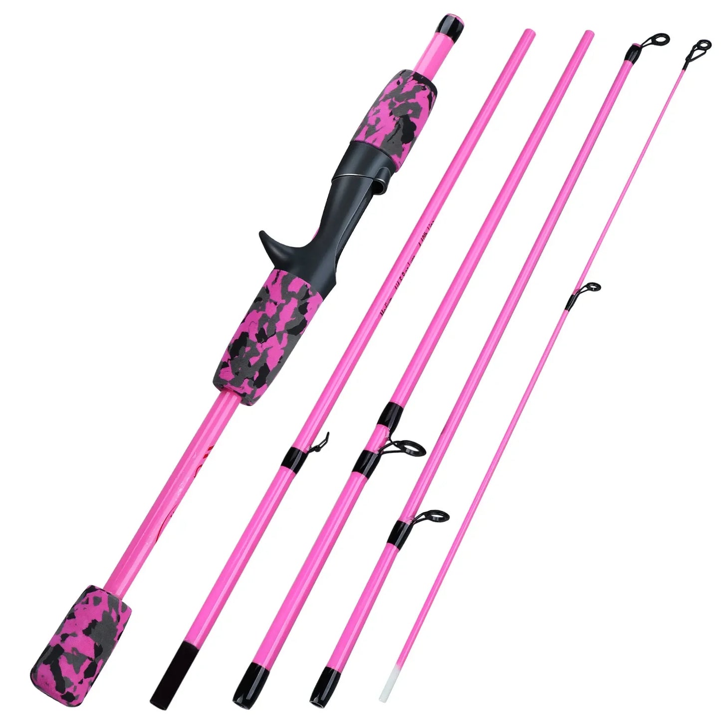 Sougayilang 5 Section Spinning Casting Fishing Rod 1.8M Ultralight Weight Carbon Fiber Poles for Travel Freshwater Fishing Pesca