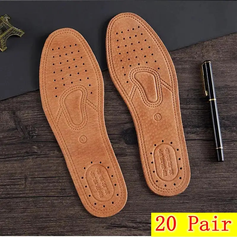 1 Pair Cowhide Insoles For Shoes Men Comfortable Deodorant Casual leather Insole Feet Quality Genuine Leather Flats Shoe Sole