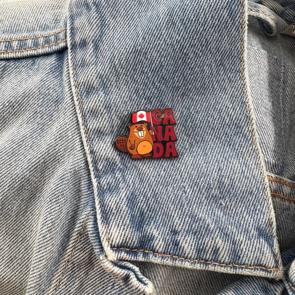Canadian Beaver Canada Day Maple Leaf Flag Enamel Pin Cute Animal Lapel Brooch Badge Backpack Hat Clothing Accessories Jewelry