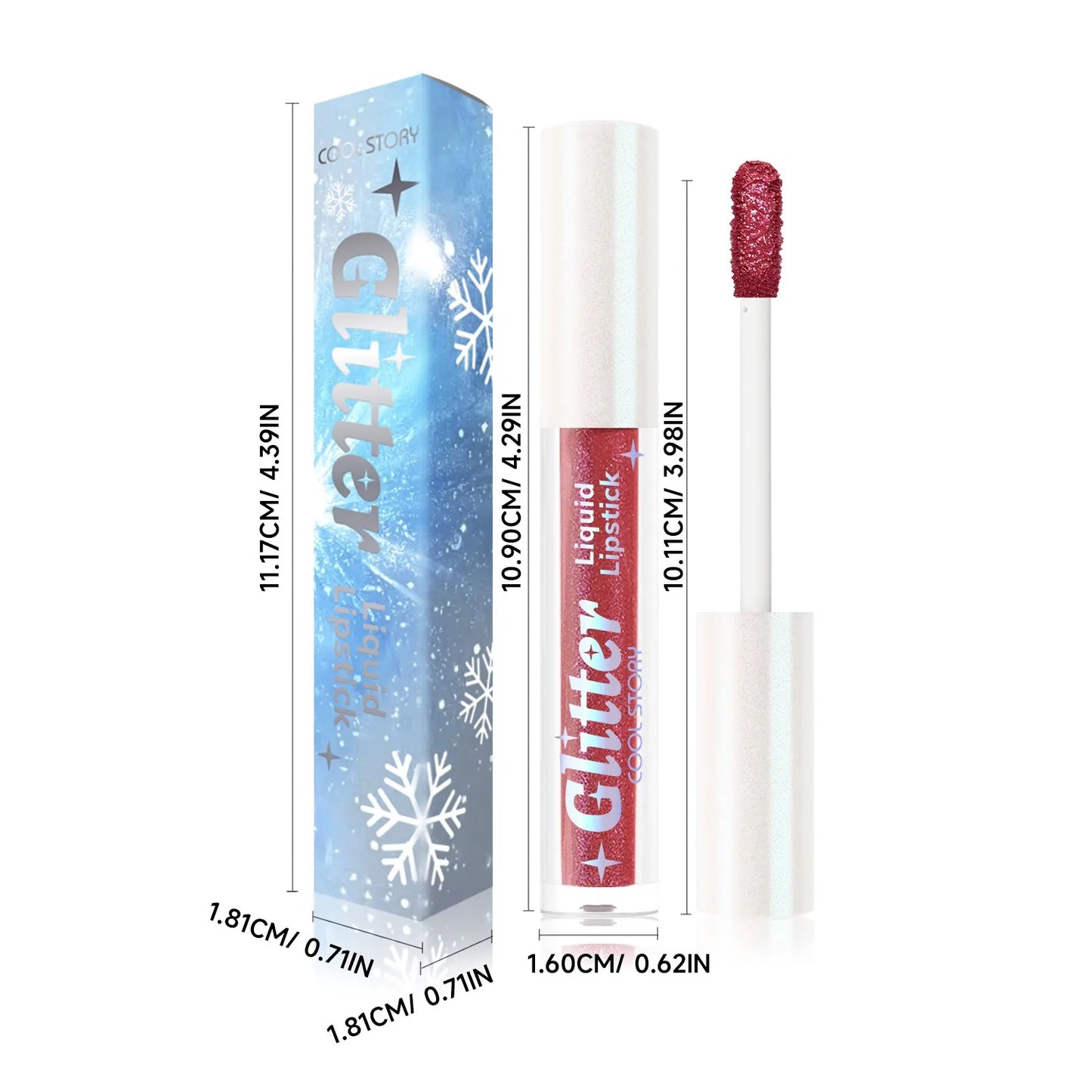 1PC Sexy Color Glitter Lipstick Flash Lasting Easy Color Diamond Lip Tint Shiny Metallic Lip Makeup Gifts for Women Cosmetics