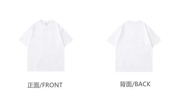American 450g Heavy Cotton Short-sleeved T-shirt Men's and Women's Solid Color Loose Round Neck Top Bottoming Shirt Half-sleeved