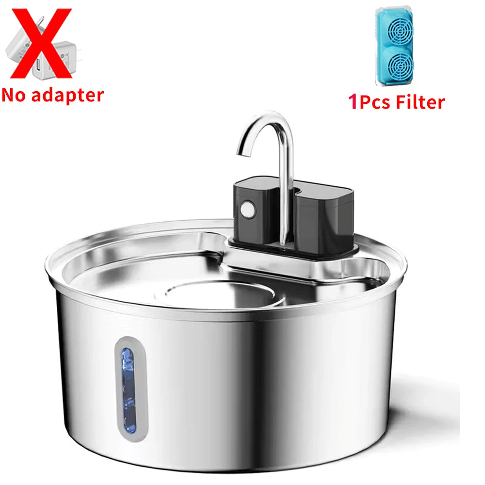 Stainless Steel Wireless Cat Water Fountain 4000mAh Pet Water Dispenser For Dog Cat Infrared Sensor Smart Pet Drinkier Fountain