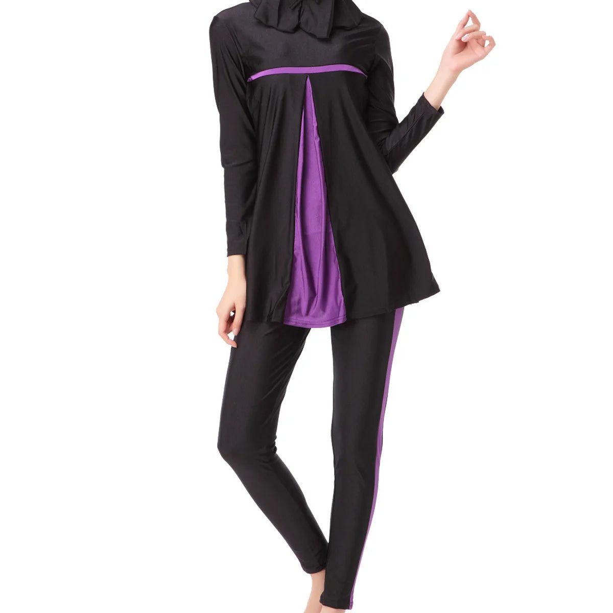Elegant Islamic Women Swimsuits Long Sleeved Bodysuits+skirt+hat 3pcs Bathing Swimming Suit Muslim Sexy Girls Beachwear S-xxxl
