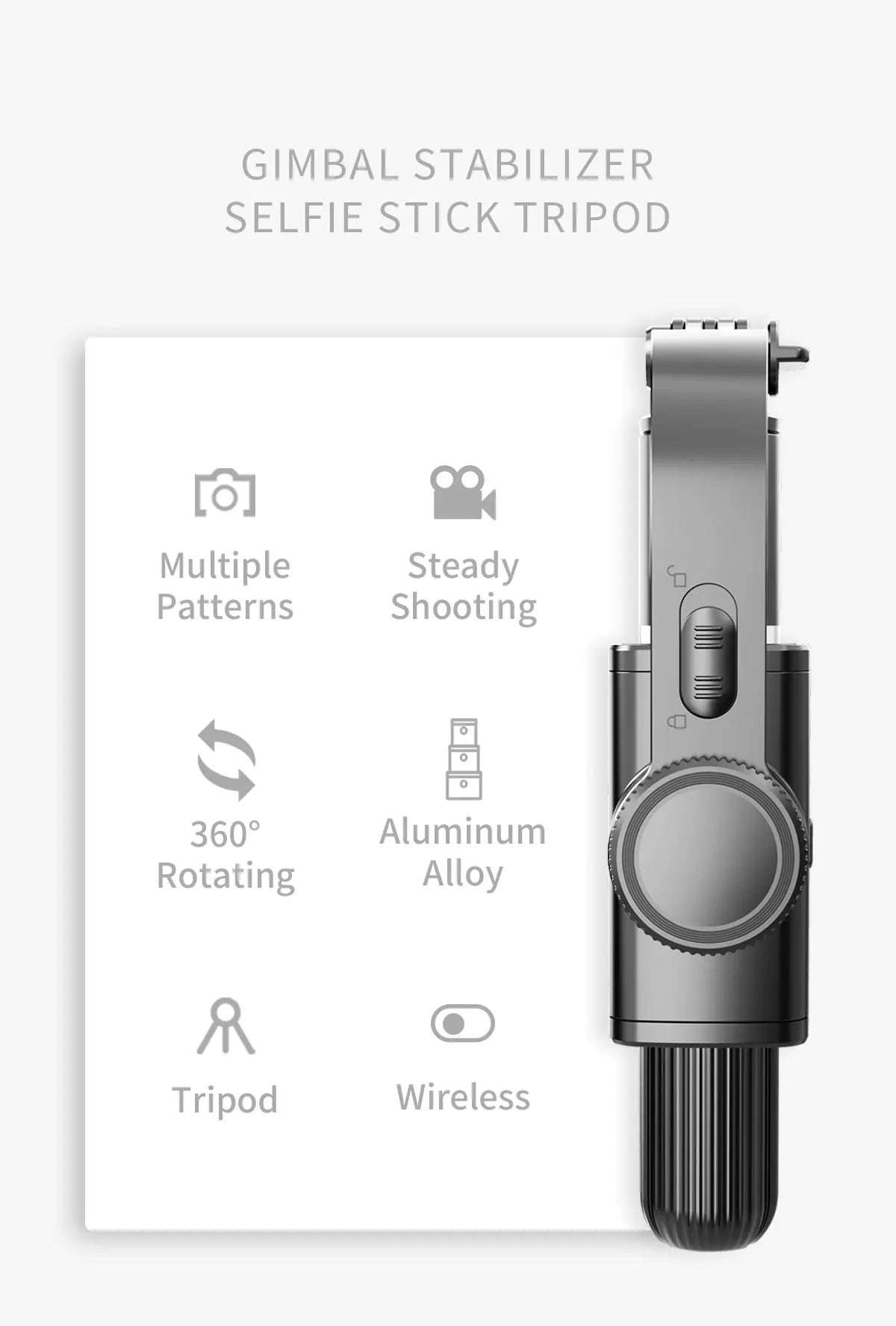 Gimbal Handheld L08 Auto Anti-shake Stabilizer Travel 360° Rotating AR Intelligent Following Bracket Vlog Shooting Smartphone