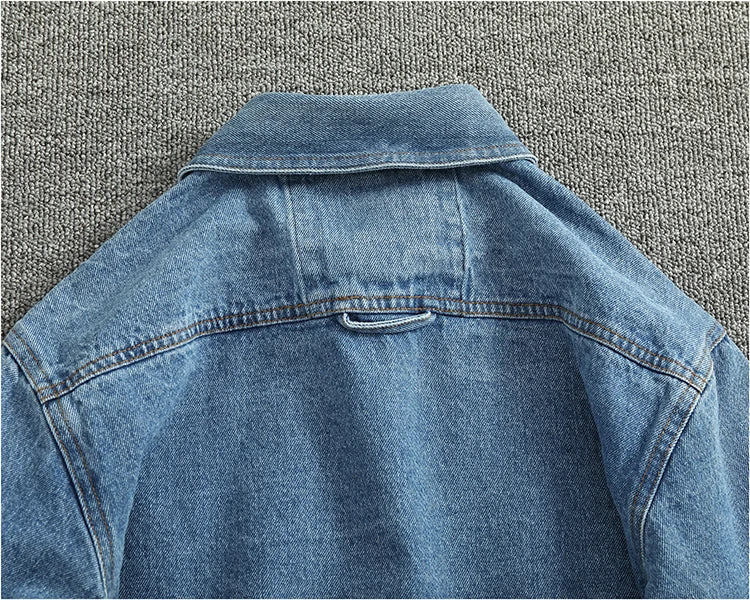 Spring Autumn New American Retro Long-Sleeve Lapel Solid Color Denim Shirt Men's Fashion 100% Cotton Washed Old Casual Blouses