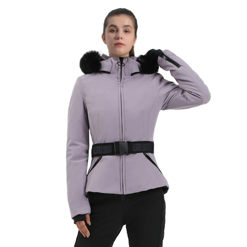 Ski Jackets 2025 Mountain Winter Hooded Woman Snowboard Clothes Outdoor Sports Skiing Overcoats Windproof Thermal Snow Tracksuit