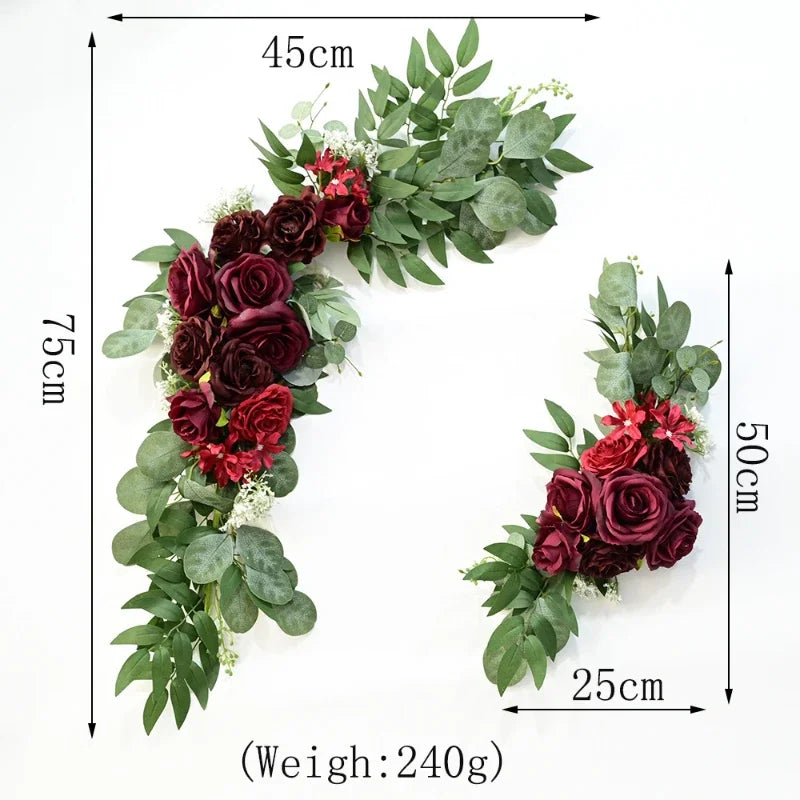 75CM Artificial Floral Arrangement Wedding Welcome Sign Water Sign Flower Activity Venue Sign Photography Props Decoration