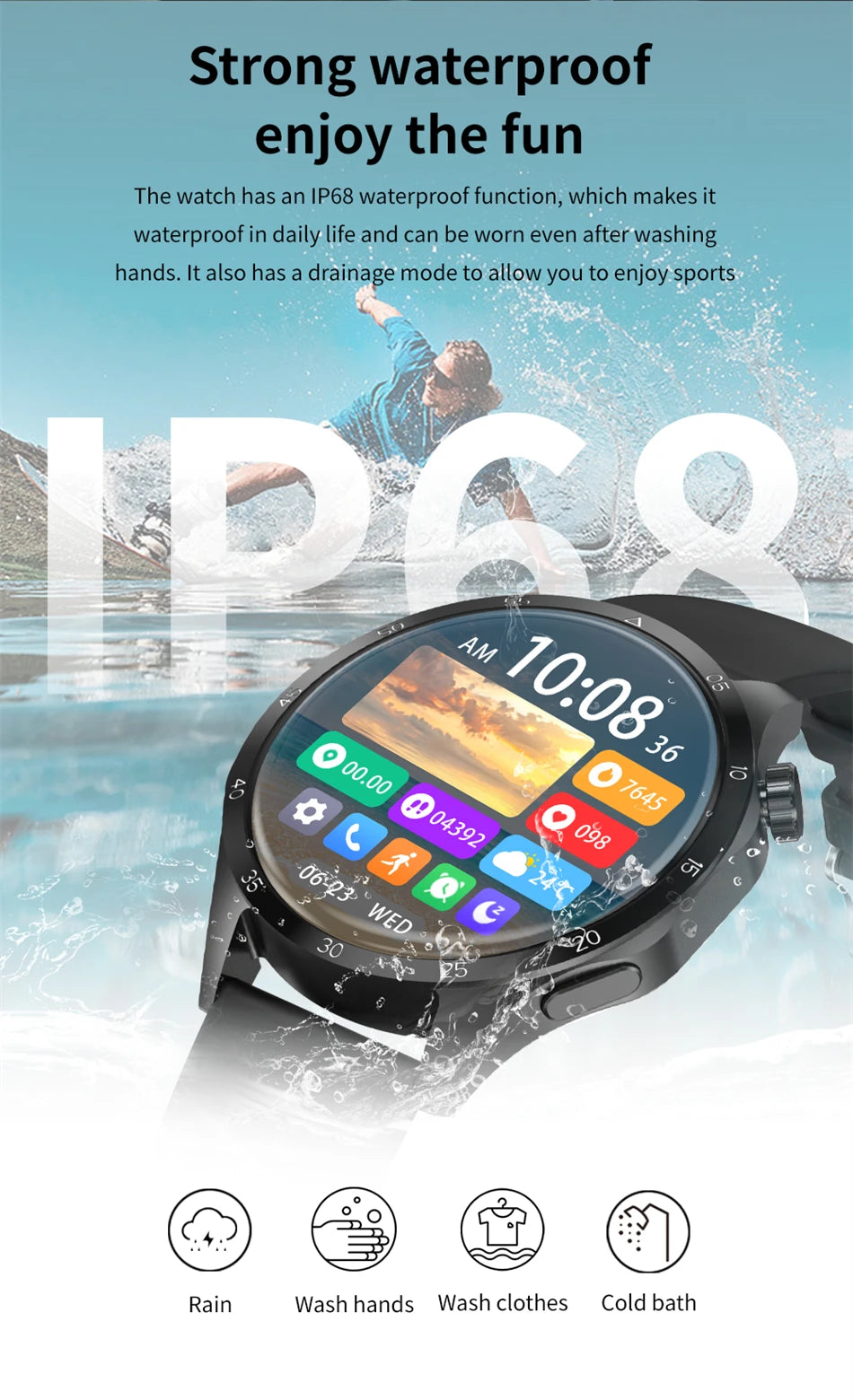 2025 New Men Watch 4 Pro 1.43 inch 360*360 AMOLED HD Screen Bluetooth Call Health Monitoring Men Watch Men For Android IOS clock