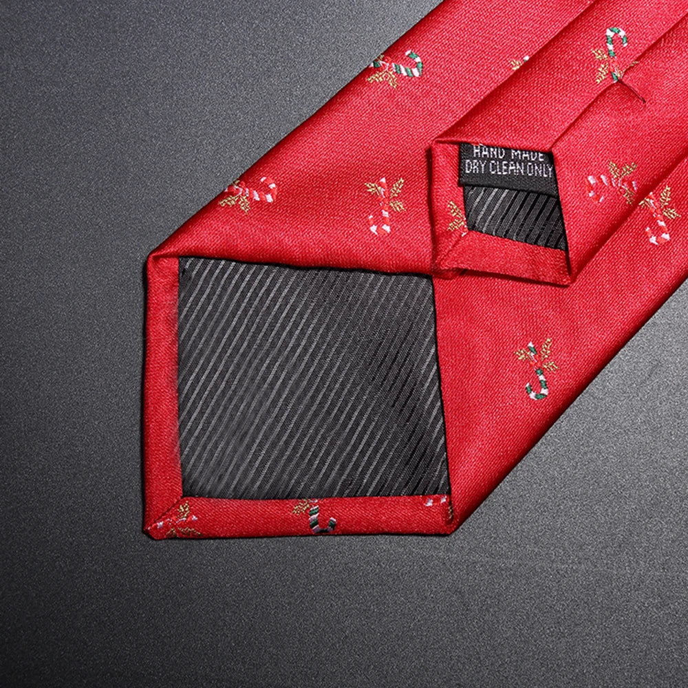 Silk Men Tie for Christmas Necktie Xmas Festival 8cm Red Green Blue Snow Santa Reindeer Jacquard Woven Tie For Men Christmas Gif