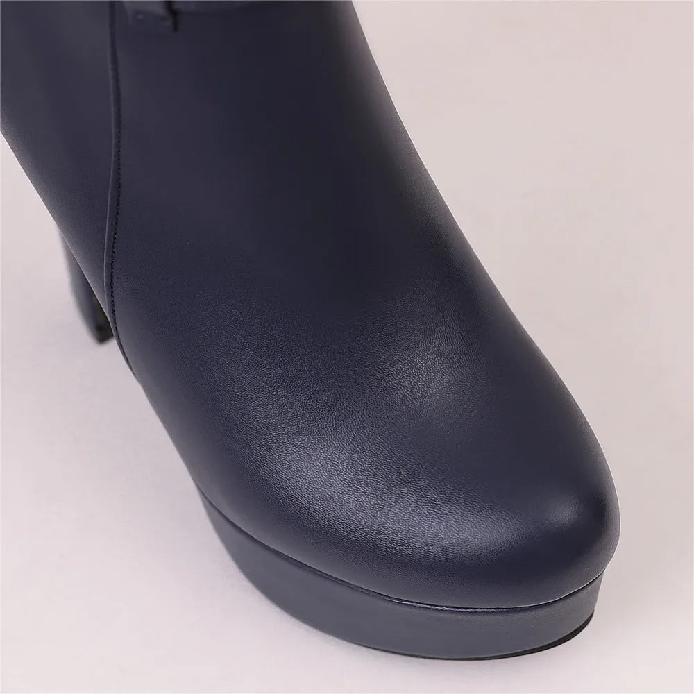 Women Shoes Fashion Short Boots Autumn Winter Sexy Platform Ankle Boots For Women Black Red Yellow White Lady Shoes Large 34-46