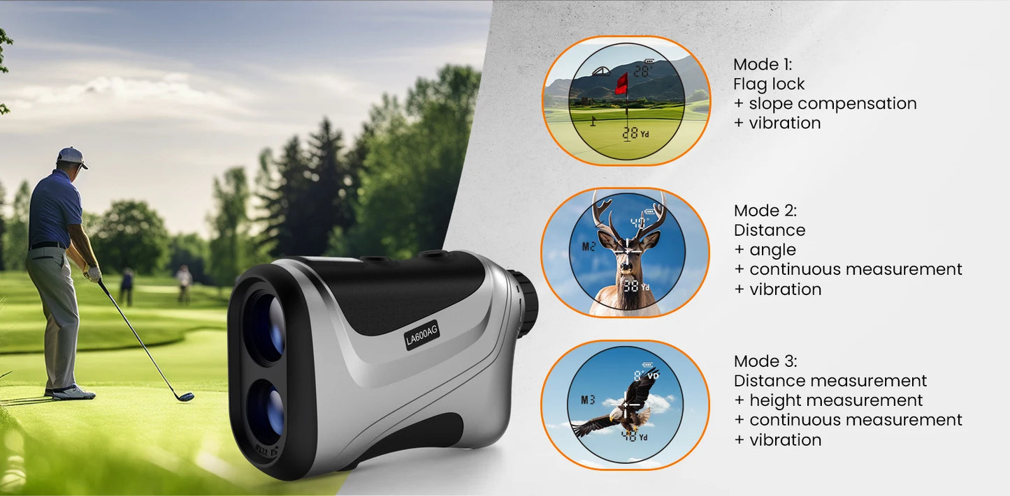 iMeter Golf Rangefinder with Flag Lock Slope Correction 650 Yards Laser Range Finder Angle Height Continuous Distance Meter